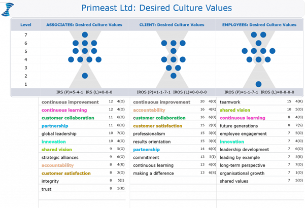 Barrett Values Centre 7 levels diagram Desired Values