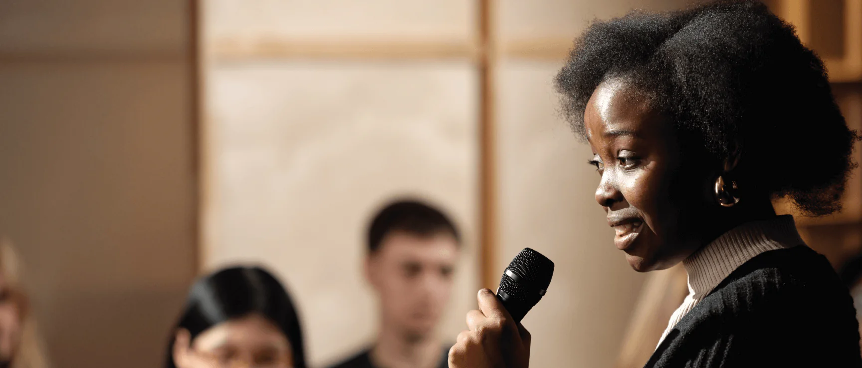 Women delivering a speech