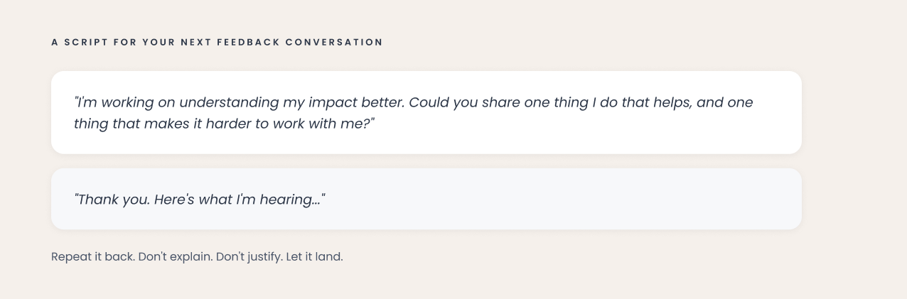 A Script for Your Next Feedback Conversation